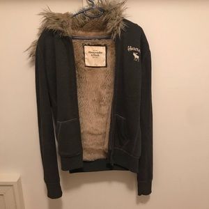 Abercrombie faux fur lined hoodie