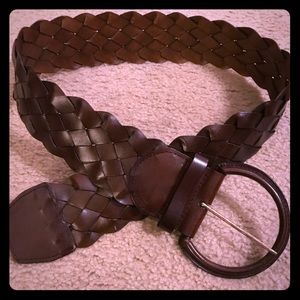Brown braided belt