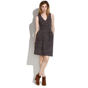 Madewell Terrace dress, tweed fitted burgundy