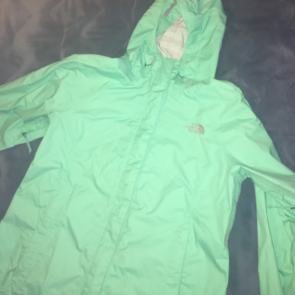 Mint Green North Face Raincoat