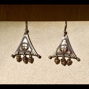 Silver and brass African earrings
