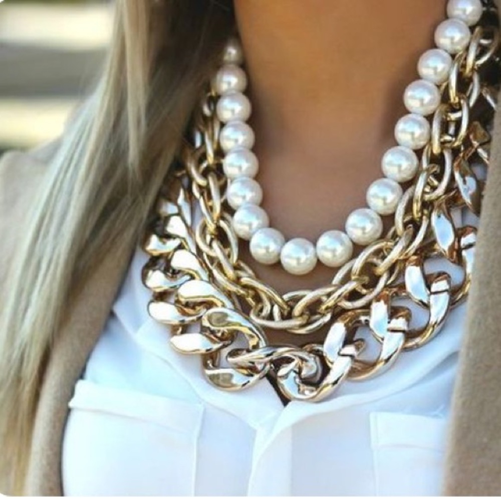 Gold Chain Statement Necklace