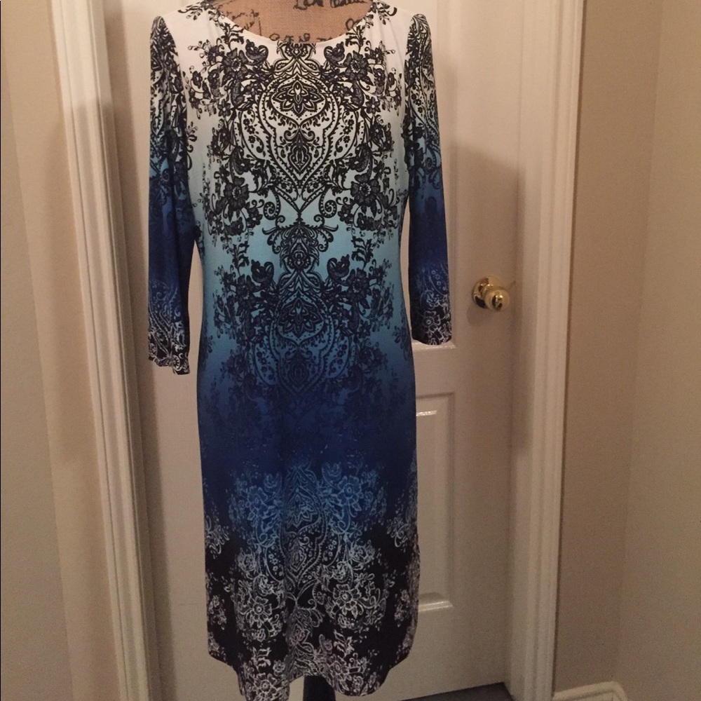 Dressbarn 14 Petite Pullover Print Ombré Dress To be donated soon…