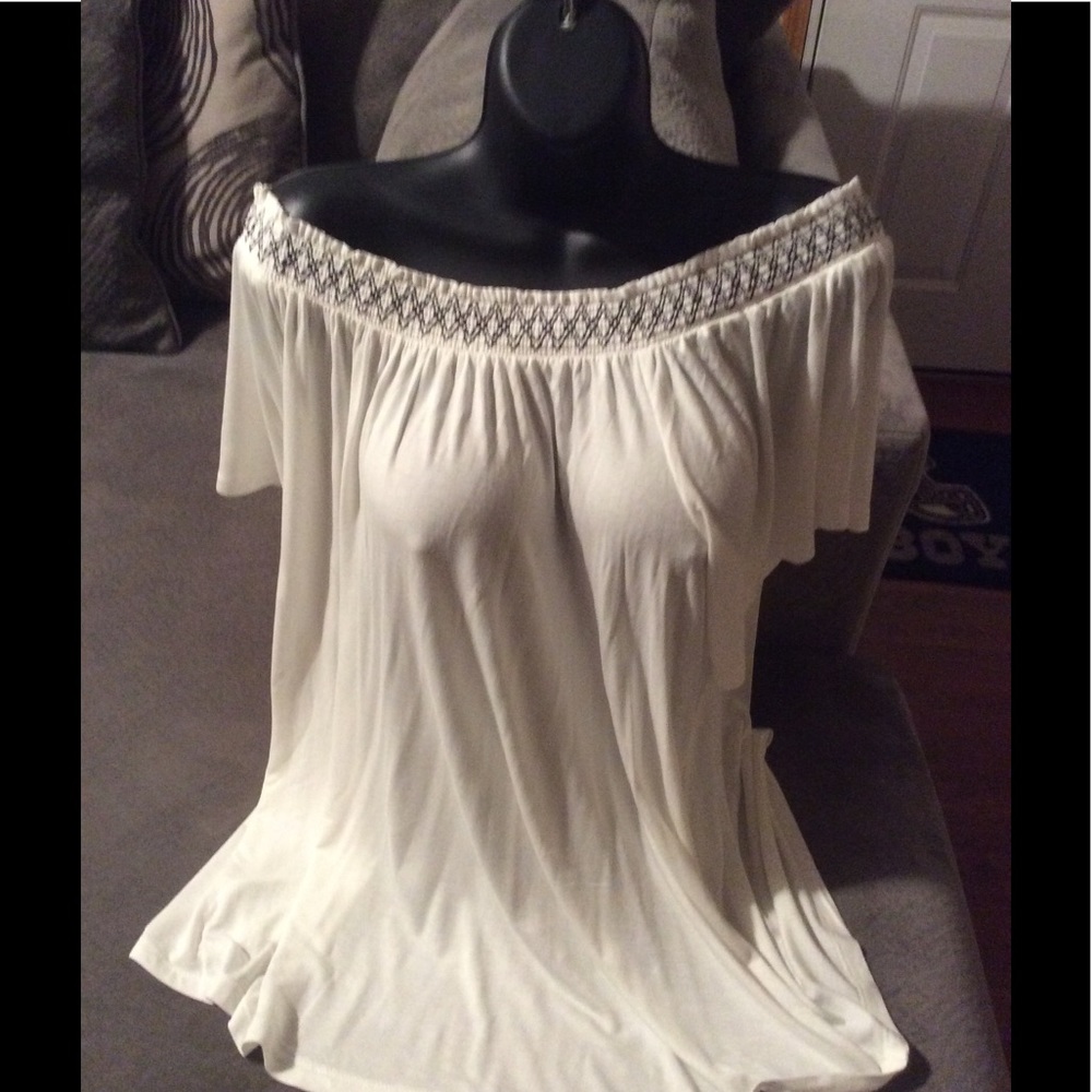 White off the shoulder top