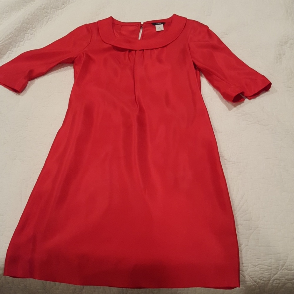 J. Crew 100% Silk Jackie O style dress size 2 pink