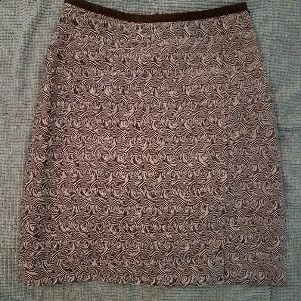 BANANA REPUBLIC Brown White Pattern Skirt