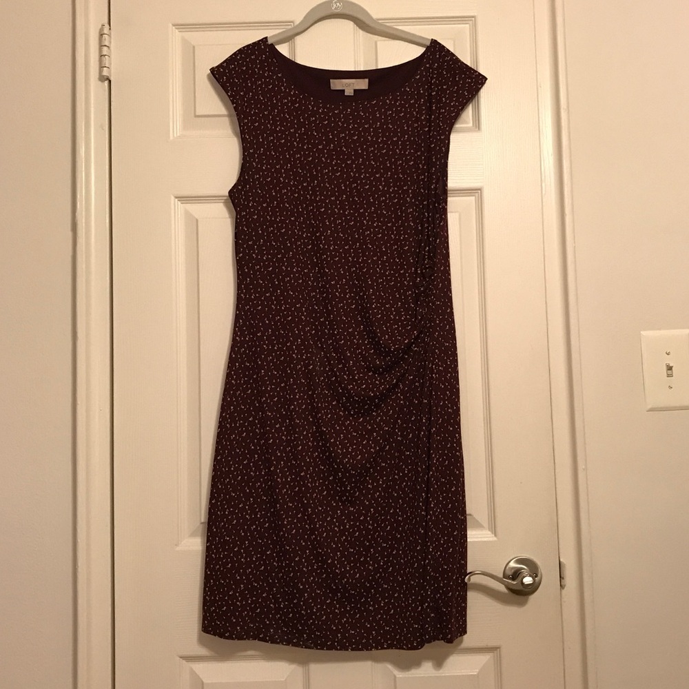 BURGUNDY FLORAL LOFT DRESS