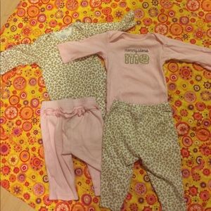 Baby girl 4 piece pink/animal print set