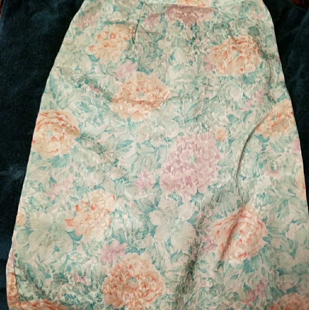 Teal waist high knee Lenght skirt