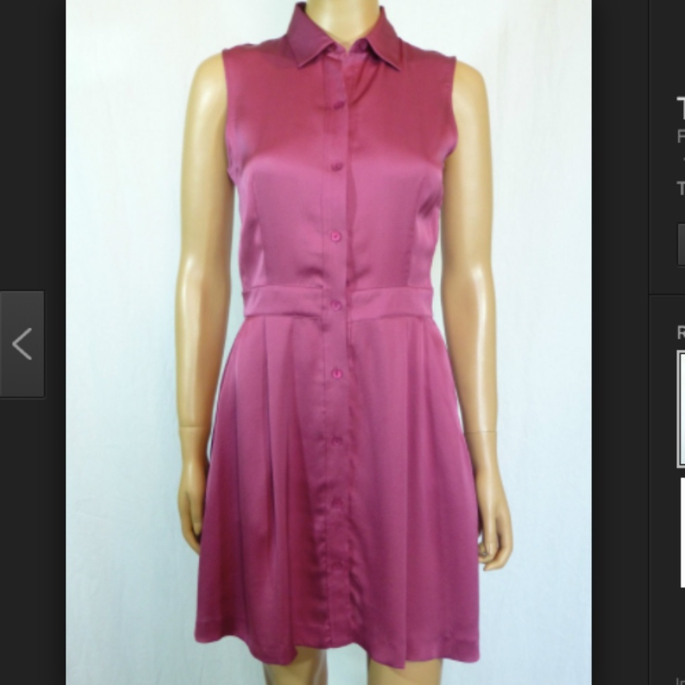 Theory Soreda Silk Purple Dress Sz 0