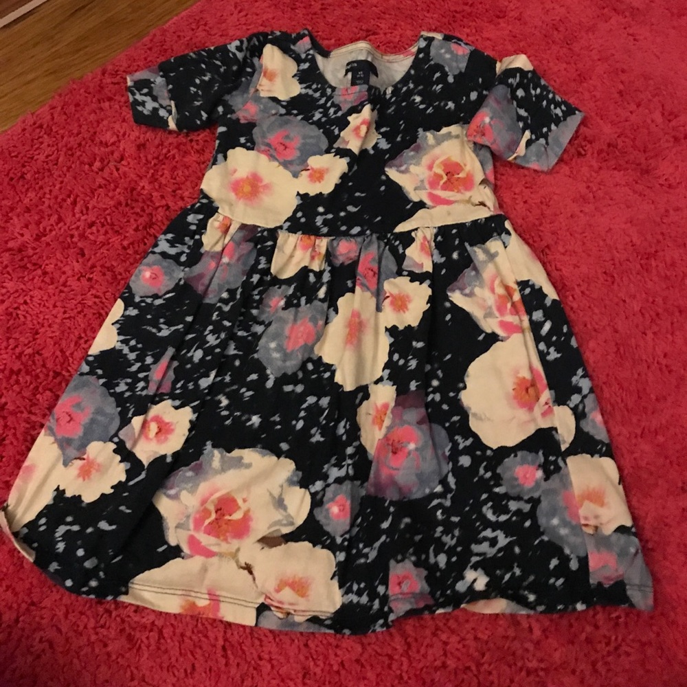 Navy blue floral dress