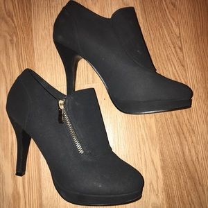Black suede bootie
