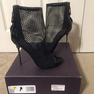 SOLD - B Brian Atwood Black Mesh Bootie sz. 38.5