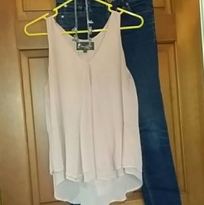 Pink Sleeveless Flowing Tank