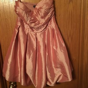 Pink strapless formal dress