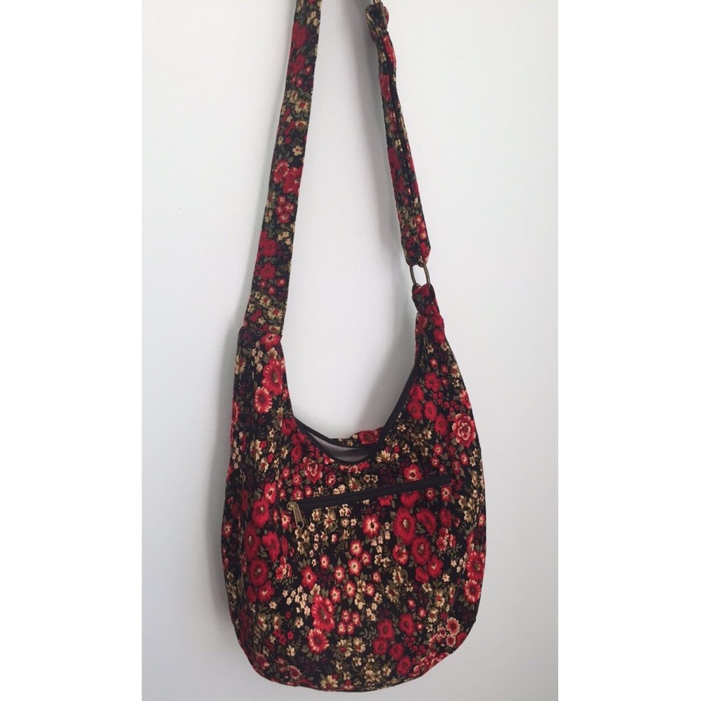 Floral Corduroy cross body Bag