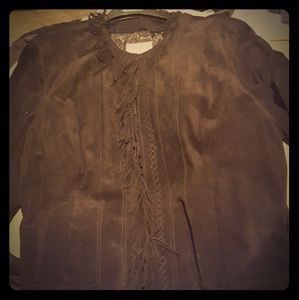 Black Suede fringed Jacket