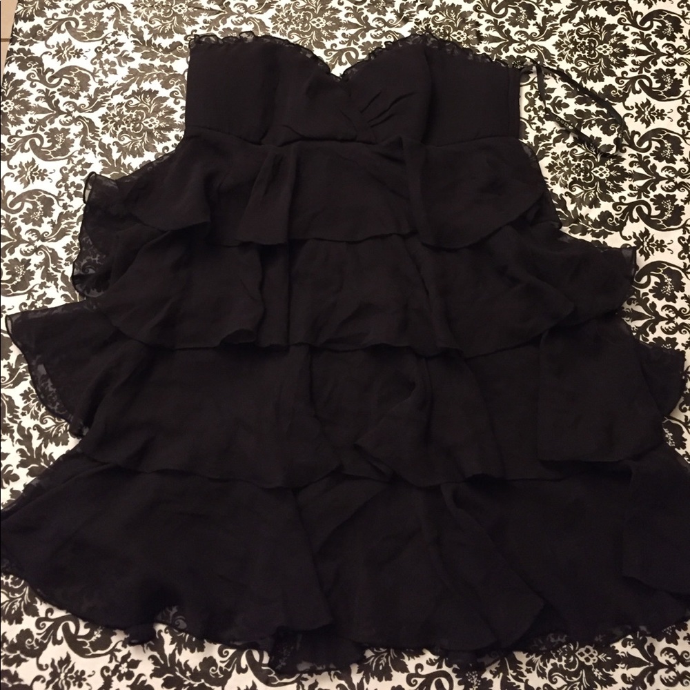 100% silk black Bebe dress strapless or top