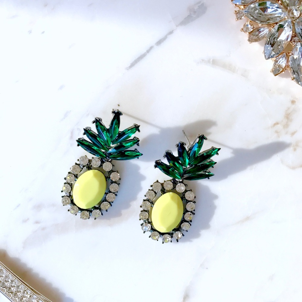 Crystal & Acrylic Pineapple Earrings