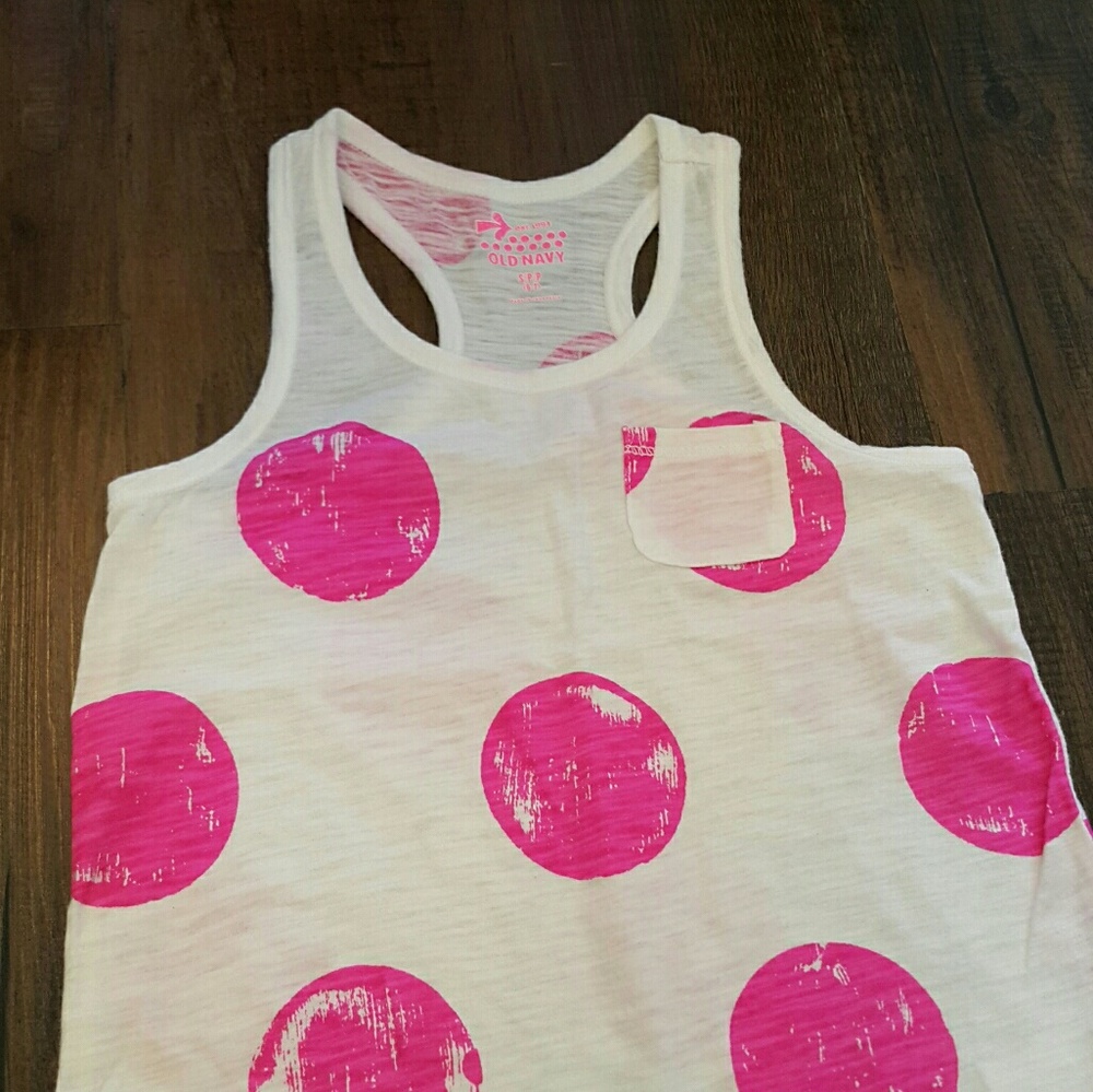 Girls Hi-low Polka Dot Racerback Tank