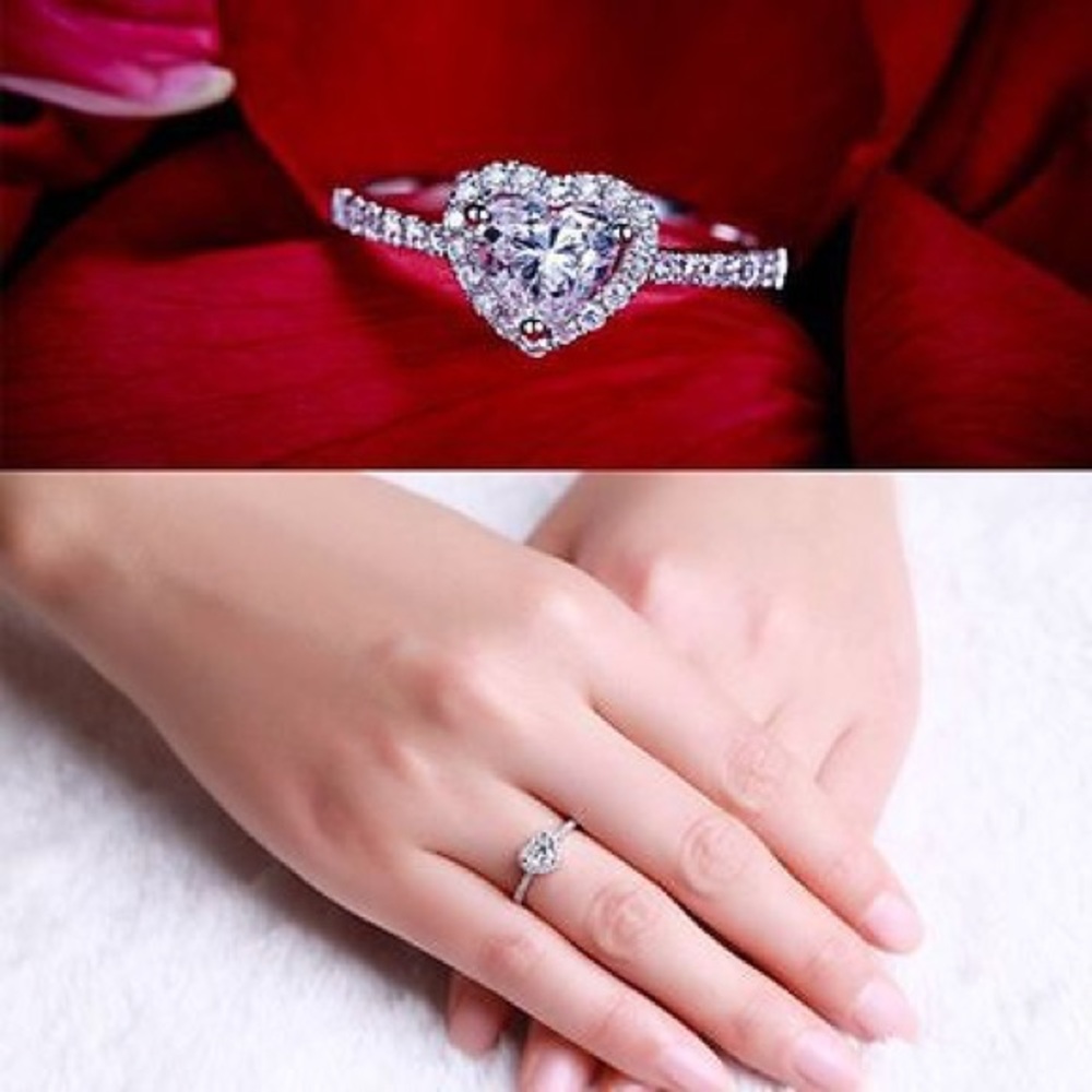 ❤️❤️HOST PICK❤️❤️ Heart silver engagement ring - Picture 2 of 4