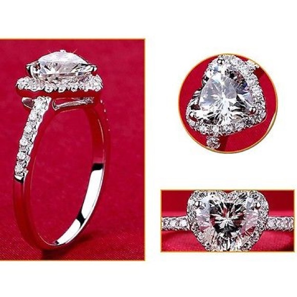 ❤️❤️HOST PICK❤️❤️ Heart silver engagement  ring - Picture 3 of 4
