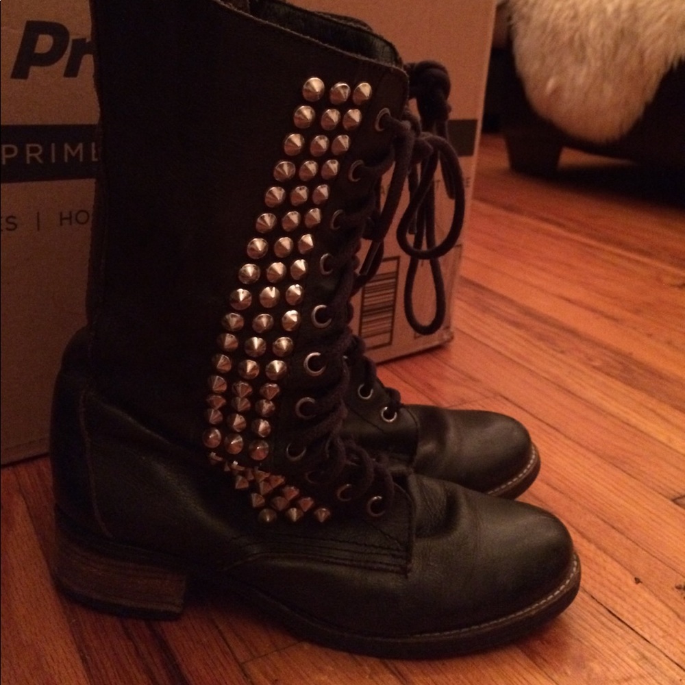 Steve Madden studded moto boot