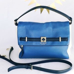 Kate Spade ♠️ - Blue Leather Messenger Bag