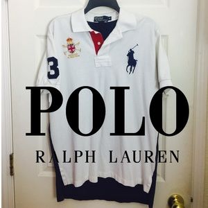 White/Blue Medium Big logo polo by Ralph Lauren
