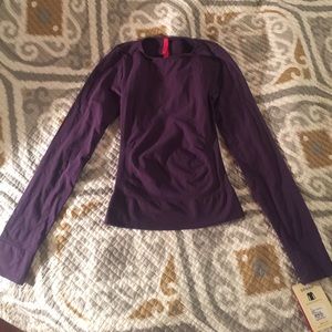 SIZE S SPANX CLASSIC LONGSLEEVE TOP in ROYAL PLUM