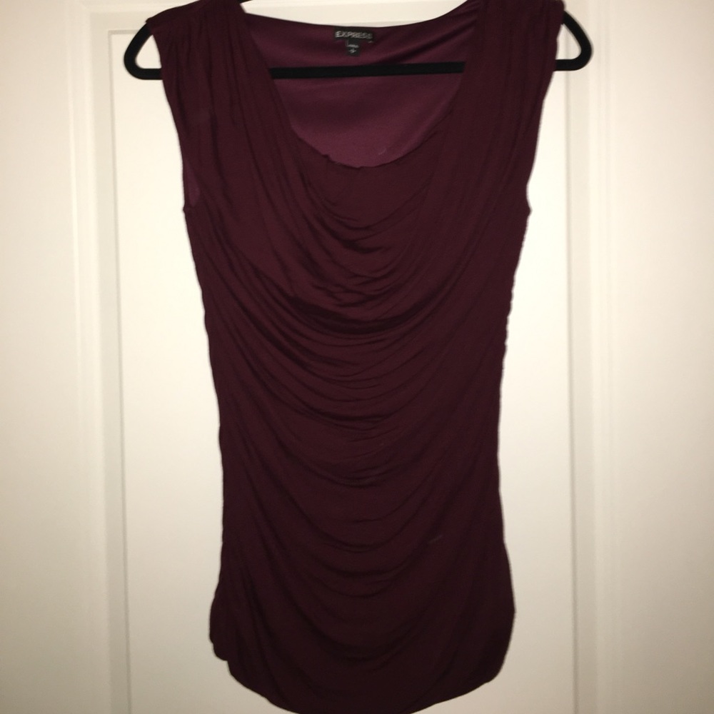 EXPRESS Maroon Cowl Neck Top