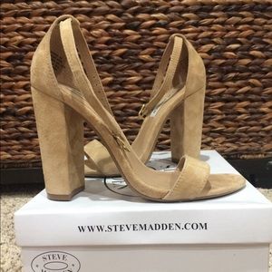 Tan suede Steve madden heels worn once sz 7