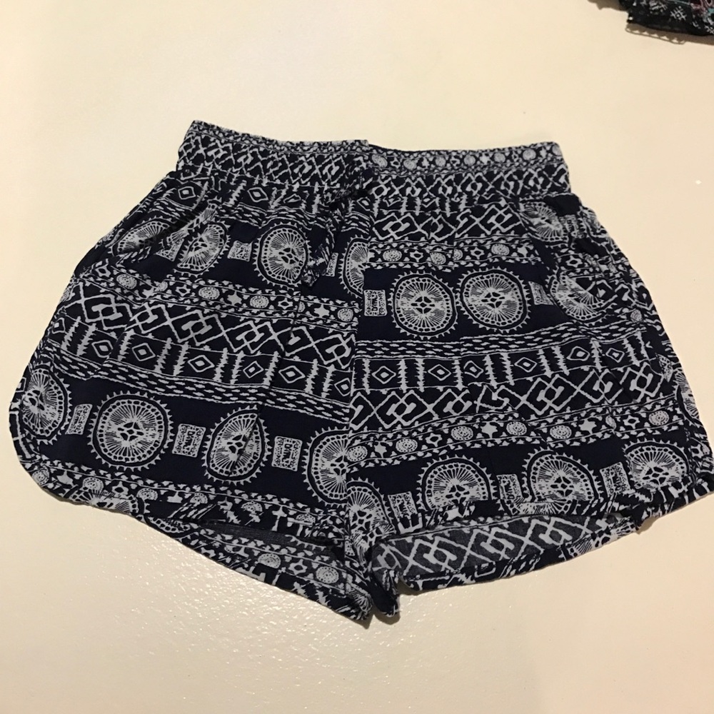 Navy Printed Soft Shorts