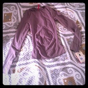 SIZE S SPANX CLASSIC LONG SLEEVE CREW DUSTY GRAY