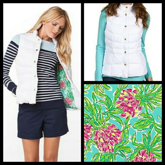 Lilly Pulitzer Jackets & Blazers - Lilly Pulitzer Lauren Down Vest White Size Med