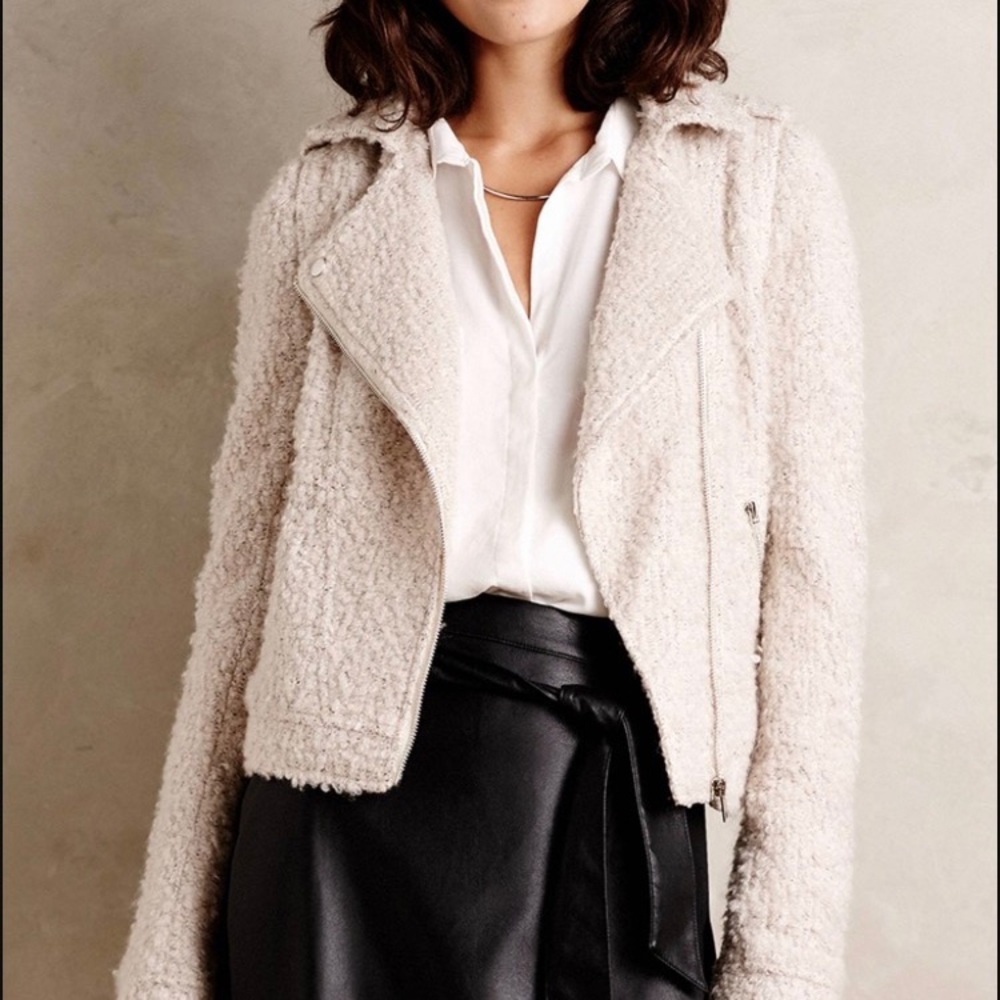 Greylin oatmeal moto jacket - medium