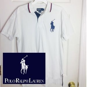 White large logo polo by Ralph Lauren size medium