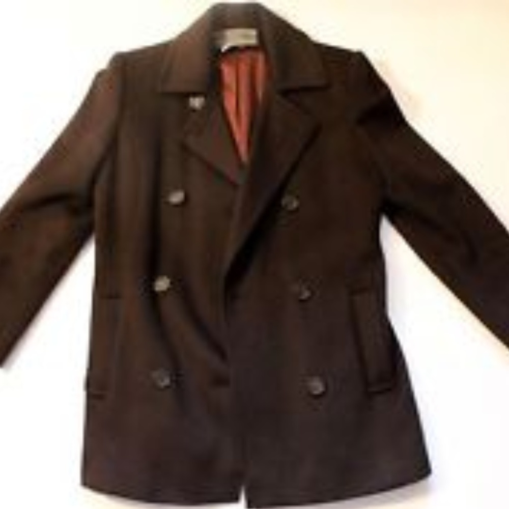Women's chocolate brown pea coat