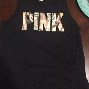 PINK Tiger eyes tank top