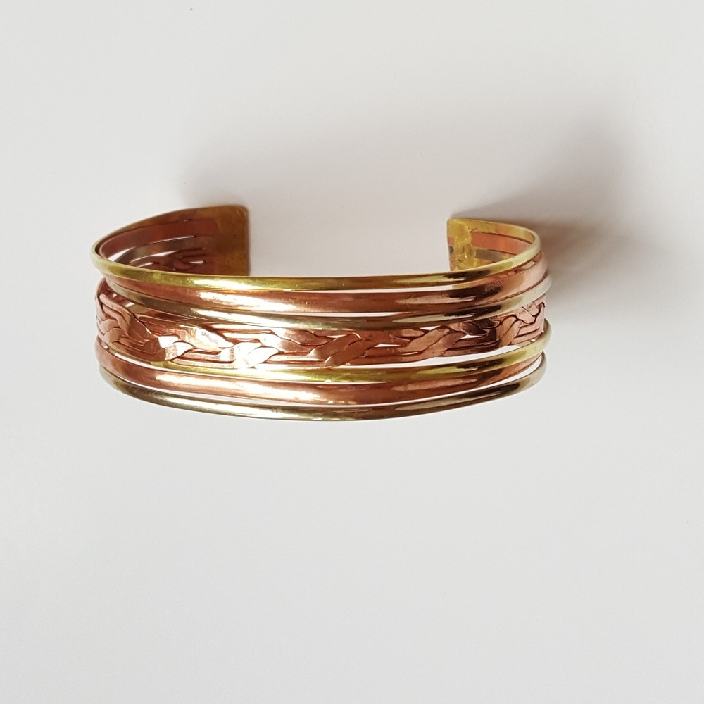 BOHO Quality Copper & Brass Woven Cuff Bracelet