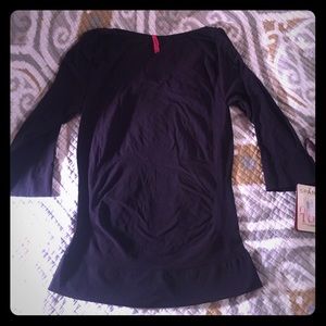 SIZE 3X SPANX SHAPEWEAR 3/4 BOATNECK PLUS in BLACK