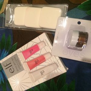 BUNDLE: e.l.f. Lip Glosses, Smudge Pot, & sponges