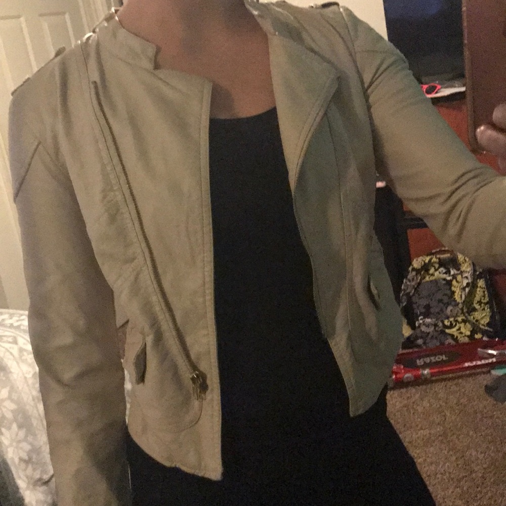 Faux leather moto jacket