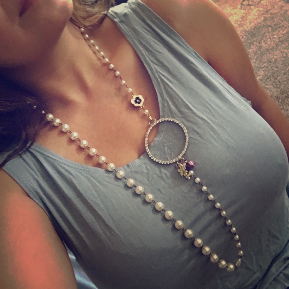Long Pearl Necklace.