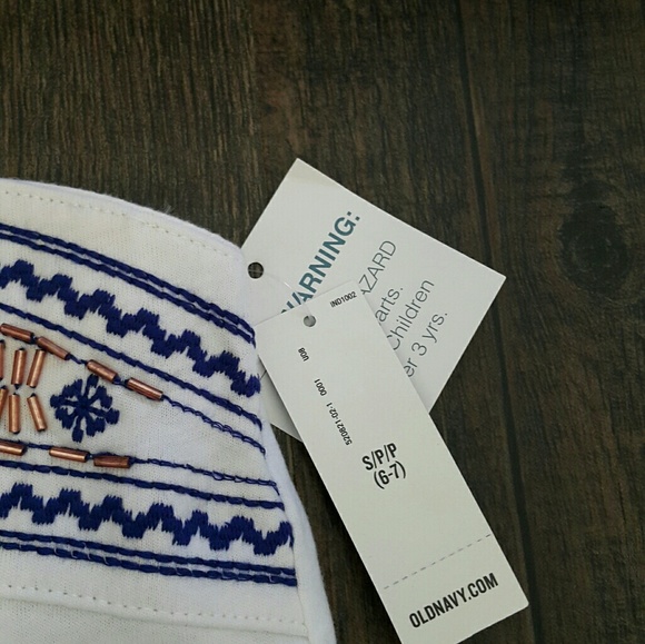 Beaded and Embroidered White Girls Tank - Picture 3 of 3