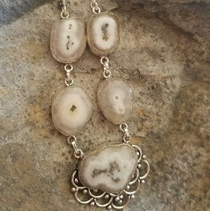 Sterling silver Solar Quartz crystal necklace