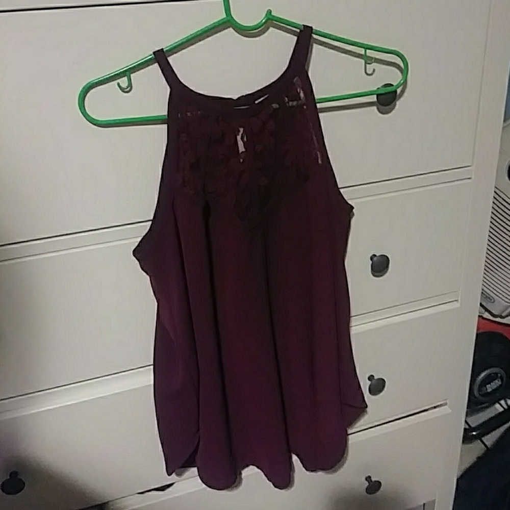 Burgundy sleeveless top