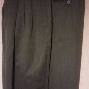 Men Gray Dress Pants Pleated Front 100% Wool 38 X