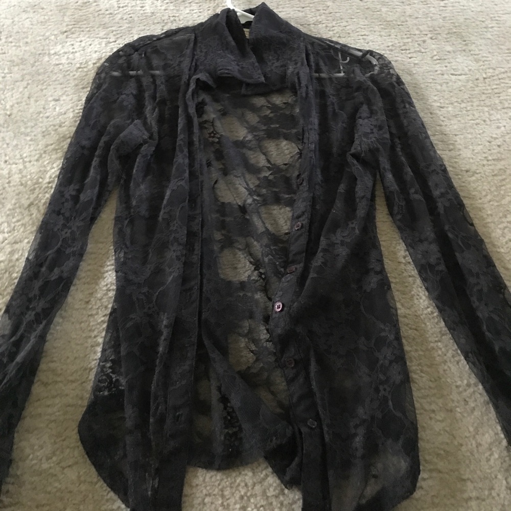 Grey Lace Long sleeve