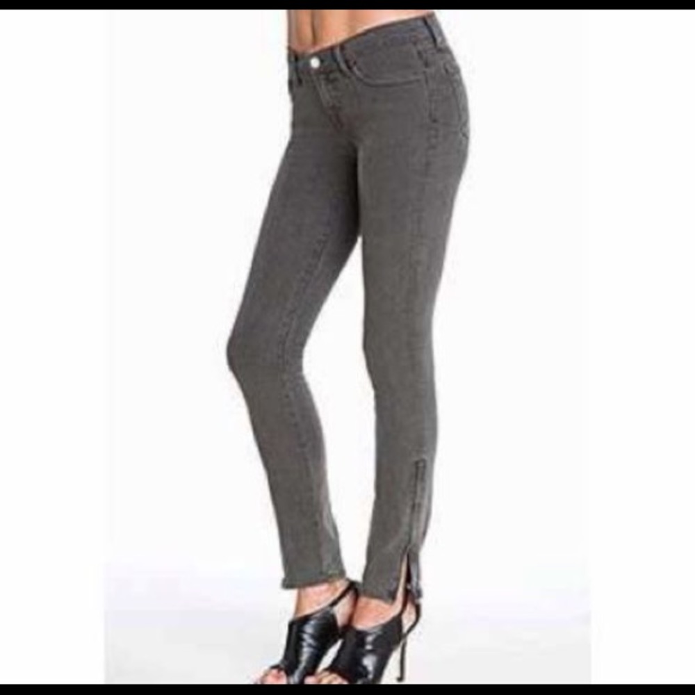 Charcoal grey J Brand Skinny ankle zipper jeans 27